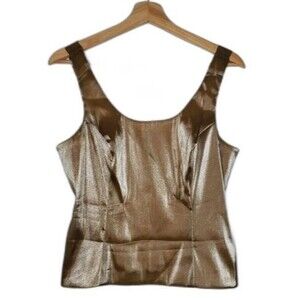 RETRO Joanna Chen Champagne Gold Elegant Cami Tank Size 10